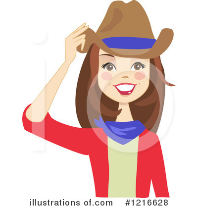 Royalty-Free (RF) Cowgirl Clipart Illustration by peachidesigns - Stock Sample #1216628