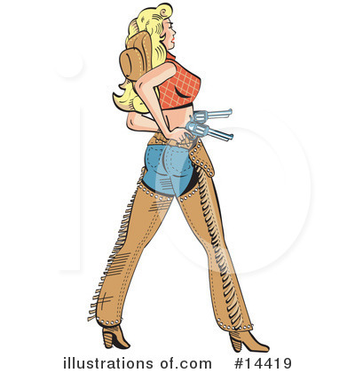 Royalty-Free (RF) Cowgirl Clipart Illustration by Andy Nortnik - Stock Sample #14419