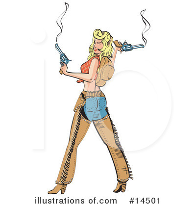 Royalty-Free (RF) Cowgirl Clipart Illustration by Andy Nortnik - Stock Sample #14501