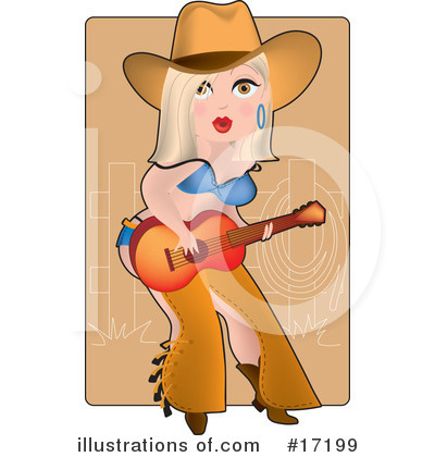 Royalty-Free (RF) Cowgirl Clipart Illustration by Maria Bell - Stock Sample #17199