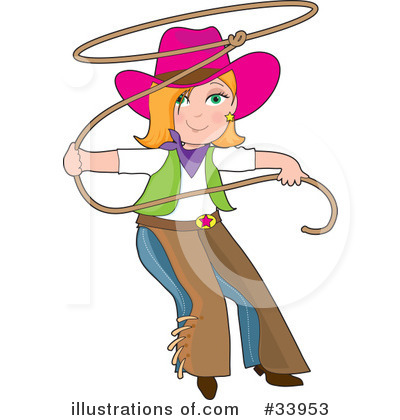 Royalty-Free (RF) Cowgirl Clipart Illustration by Maria Bell - Stock Sample #33953
