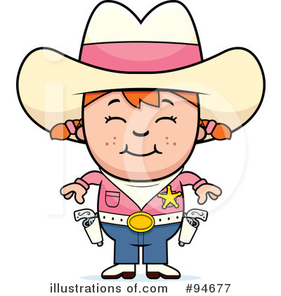 Royalty-Free (RF) Cowgirl Clipart Illustration by Cory Thoman - Stock Sample #94677