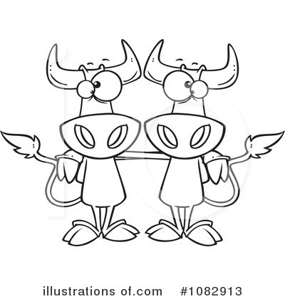 Royalty-Free (RF) Cows Clipart Illustration by toonaday - Stock Sample #1082913