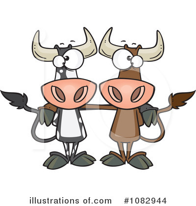 Royalty-Free (RF) Cows Clipart Illustration by toonaday - Stock Sample #1082944