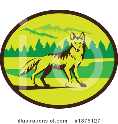 Royalty-Free (RF) Coyote Clipart Illustration by patrimonio - Stock Sample #1375127