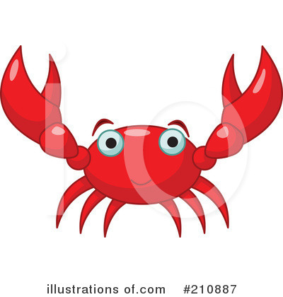 Royalty-Free (RF) Crab Clipart Illustration by Pushkin - Stock Sample #210887