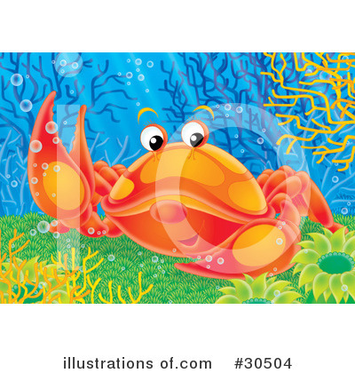 Royalty-Free (RF) Crab Clipart Illustration by Alex Bannykh - Stock Sample #30504