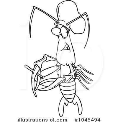 Royalty-Free (RF) Crawdad Clipart Illustration by toonaday - Stock Sample #1045494