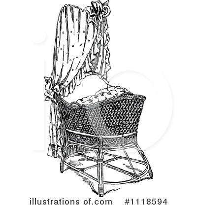 Royalty-Free (RF) Crib Clipart Illustration by Prawny Vintage - Stock Sample #1118594