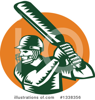 Royalty-Free (RF) Cricket Batsman Clipart Illustration by patrimonio - Stock Sample #1338356