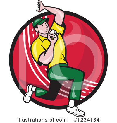 Royalty-Free (RF) Cricket Player Clipart Illustration by patrimonio - Stock Sample #1234184