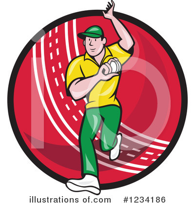 Royalty-Free (RF) Cricket Player Clipart Illustration by patrimonio - Stock Sample #1234186