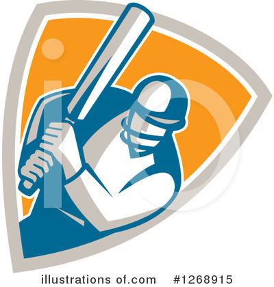 Royalty-Free (RF) Cricket Player Clipart Illustration by patrimonio - Stock Sample #1268915
