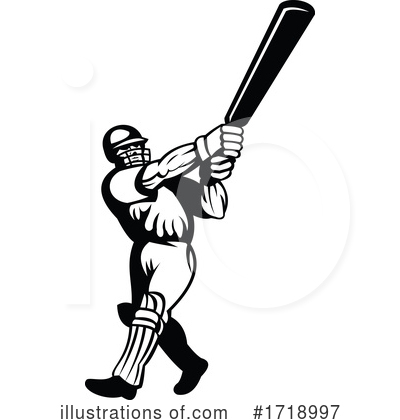 Royalty-Free (RF) Cricket Player Clipart Illustration by patrimonio - Stock Sample #1718997