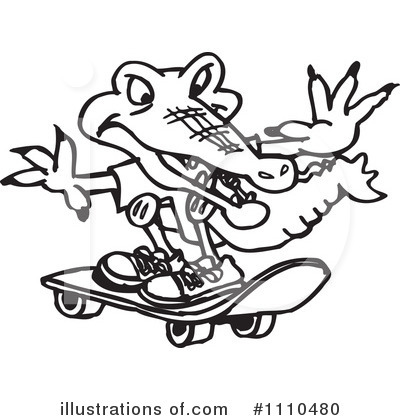 Skateboarding Clipart #1110480 by Dennis Holmes Designs