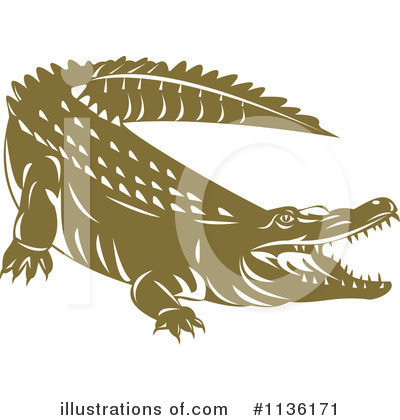 Royalty-Free (RF) Crocodile Clipart Illustration by patrimonio - Stock Sample #1136171