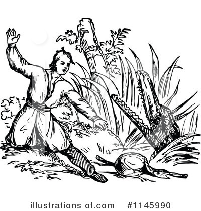 Royalty-Free (RF) Crocodile Clipart Illustration by Prawny Vintage - Stock Sample #1145990