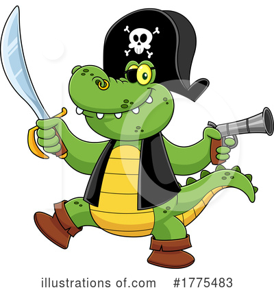 Royalty-Free (RF) Crocodile Clipart Illustration by Hit Toon - Stock Sample #1775483