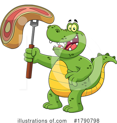 Royalty-Free (RF) Crocodile Clipart Illustration by Hit Toon - Stock Sample #1790798