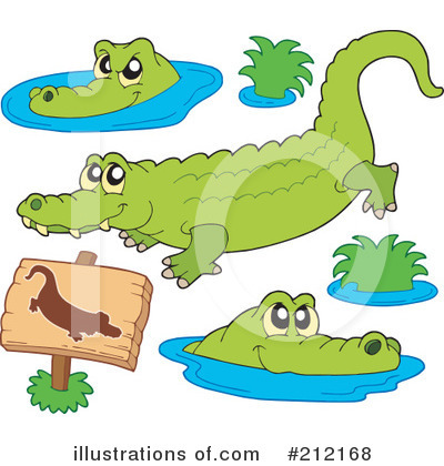 Royalty-Free (RF) Crocodile Clipart Illustration by visekart - Stock Sample #212168