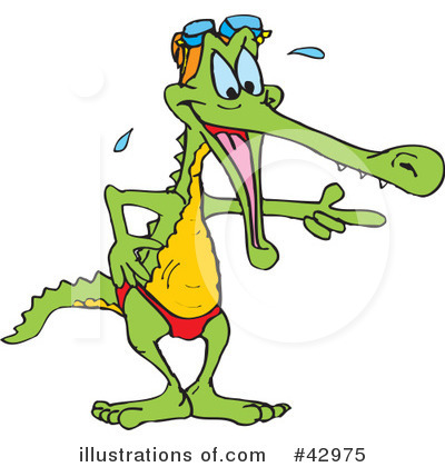 Royalty-Free (RF) Crocodile Clipart Illustration by Dennis Holmes Designs - Stock Sample #42975