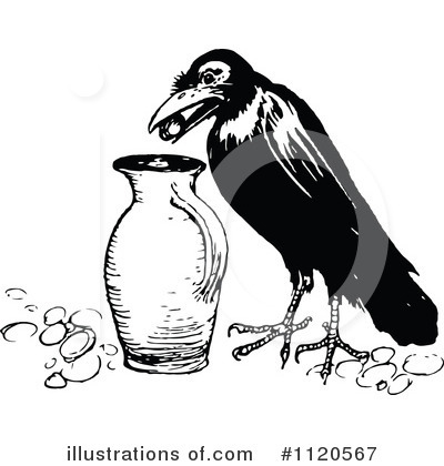 Royalty-Free (RF) Crow Clipart Illustration by Prawny Vintage - Stock Sample #1120567