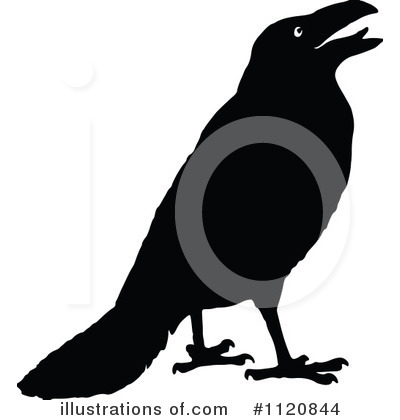 Royalty-Free (RF) Crow Clipart Illustration by Prawny Vintage - Stock Sample #1120844