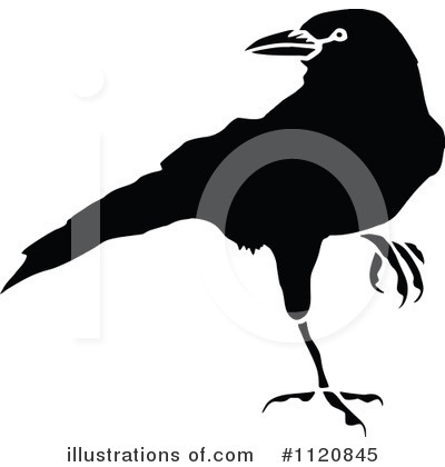 Royalty-Free (RF) Crow Clipart Illustration by Prawny Vintage - Stock Sample #1120845