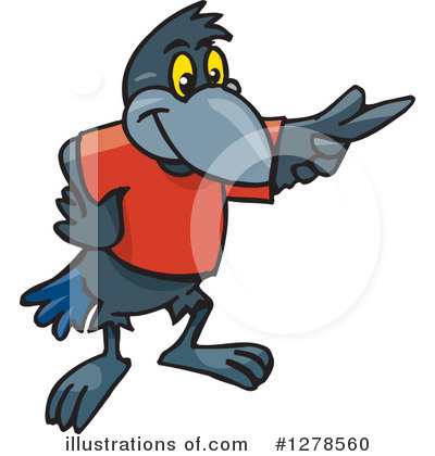 Royalty-Free (RF) Crow Clipart Illustration by Dennis Holmes Designs - Stock Sample #1278560