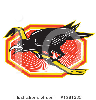 Royalty-Free (RF) Crow Clipart Illustration by patrimonio - Stock Sample #1291335