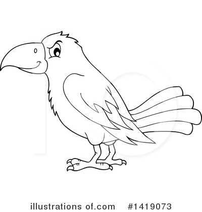 Royalty-Free (RF) Crow Clipart Illustration by visekart - Stock Sample #1419073