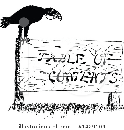 Royalty-Free (RF) Crow Clipart Illustration by Prawny Vintage - Stock Sample #1429109