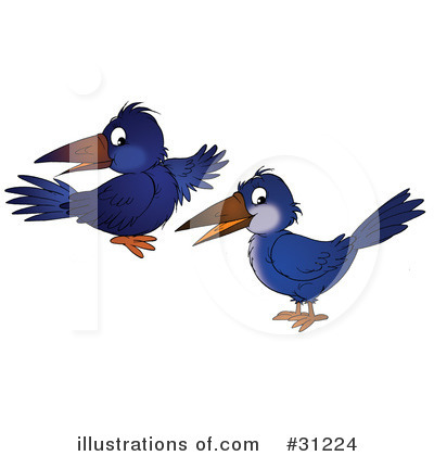 Royalty-Free (RF) Crow Clipart Illustration by Alex Bannykh - Stock Sample #31224