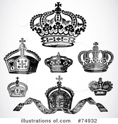 Royalty-Free (RF) Crowns Clipart Illustration by BestVector - Stock Sample #74932