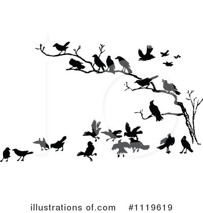Royalty-Free (RF) Crows Clipart Illustration by Prawny Vintage - Stock Sample #1119619
