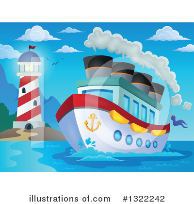Royalty-Free (RF) Cruise Ship Clipart Illustration by visekart - Stock Sample #1322242