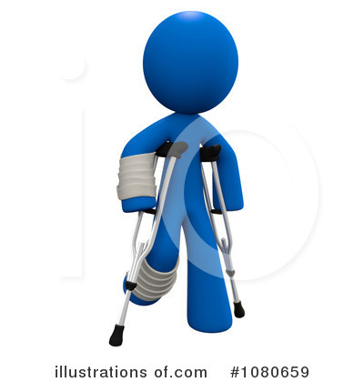 Royalty-Free (RF) Crutches Clipart Illustration by Leo Blanchette - Stock Sample #1080659