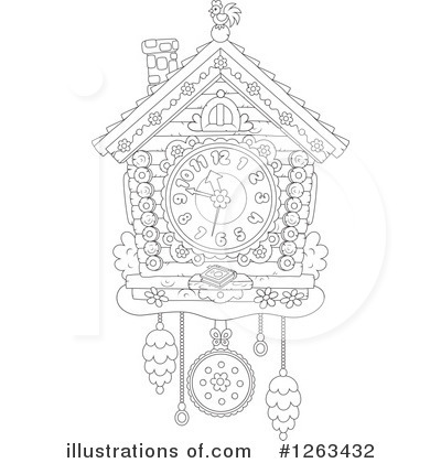 Royalty-Free (RF) Cuckoo Clock Clipart Illustration by Alex Bannykh - Stock Sample #1263432