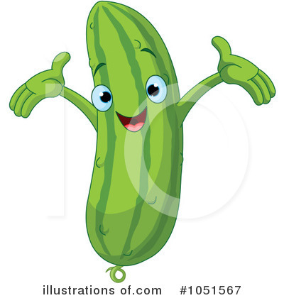 Royalty-Free (RF) Cucumber Clipart Illustration by Pushkin - Stock Sample #1051567