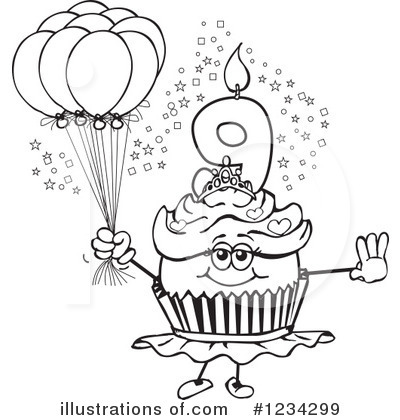 Royalty-Free (RF) Cupcake Clipart Illustration by Dennis Holmes Designs - Stock Sample #1234299