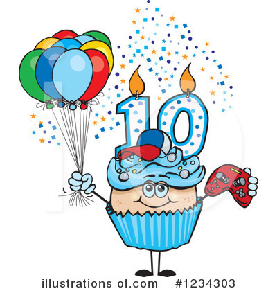 Birthday Cupcake Clipart #1234303 by Dennis Holmes Designs