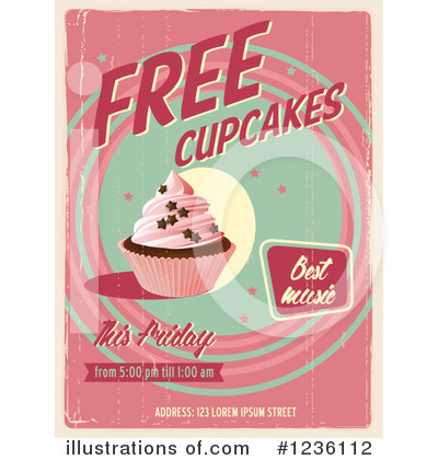 Royalty-Free (RF) Cupcake Clipart Illustration by Eugene - Stock Sample #1236112