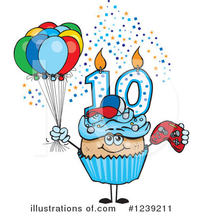 Royalty-Free (RF) Cupcake Clipart Illustration by Dennis Holmes Designs - Stock Sample #1239211