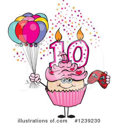 Royalty-Free (RF) Cupcake Clipart Illustration by Dennis Holmes Designs - Stock Sample #1239230