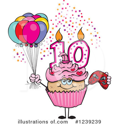 Birthday Cupcake Clipart #1239239 by Dennis Holmes Designs