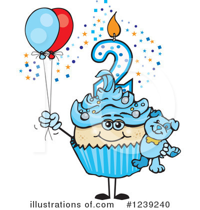Birthday Cupcake Clipart #1239240 by Dennis Holmes Designs
