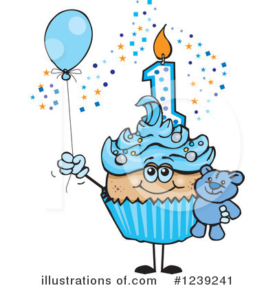 Birthday Cupcake Clipart #1239241 by Dennis Holmes Designs