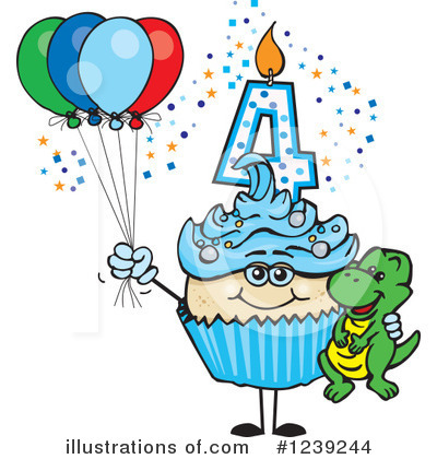 Birthday Cupcake Clipart #1239244 by Dennis Holmes Designs