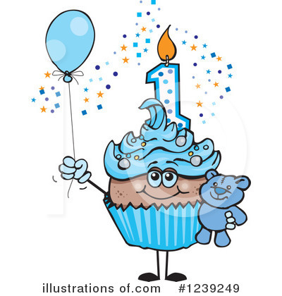 Birthday Cupcake Clipart #1239249 by Dennis Holmes Designs