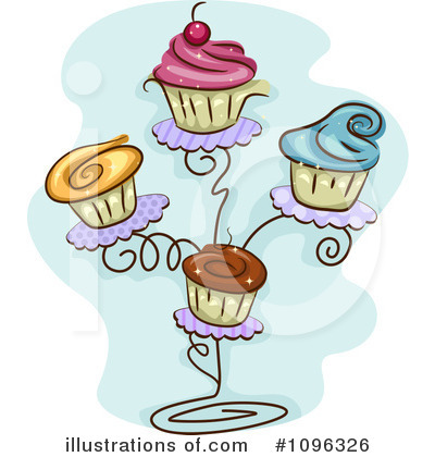 Royalty-Free (RF) Cupcakes Clipart Illustration by BNP Design Studio - Stock Sample #1096326